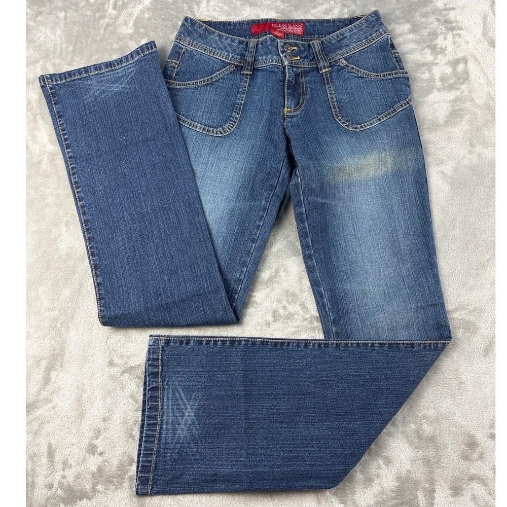 Guess Jeans Jeans Womens 26 Bootcut Blue Low Rise Whiskered EUC